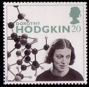 Dorothy Hodgkin, chercheuse britannique, a déterminé la structure de la vitamine B12 en 1957. Cela lui a valu de paraître sur un timbre de 20p, avec la structure de la vitamine B12 (1996, série des timbres sur "les grandes avancées du 20e siècle que nous devons aux femmes").